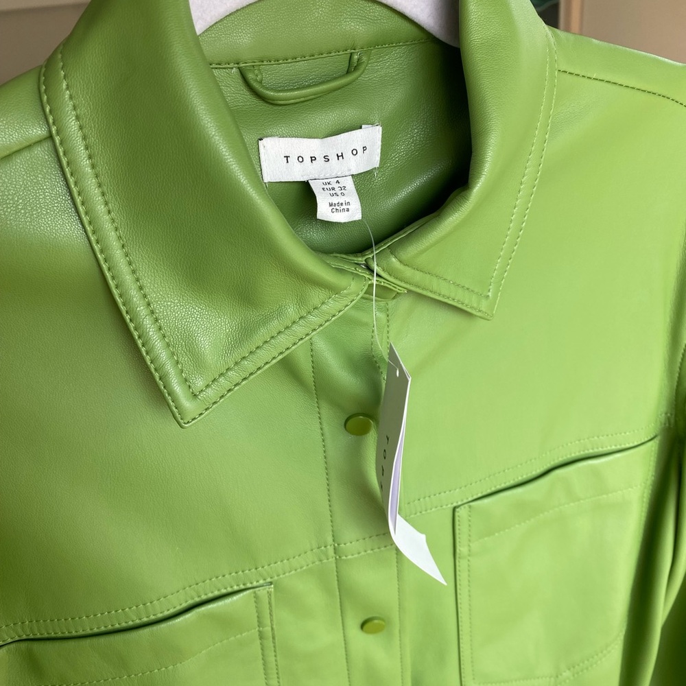Topshop Maddie Vegan Leather Shirt Jacket - Picture 5 of 7